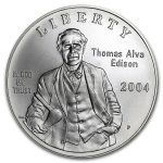 2004-P Thomas Edison $1 Silver Commem BU (w/Box & COA)