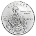 2004-P Thomas Edison $1 Silver Commem Collector Set BU (w/Light)