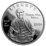 2004-P Thomas Edison $1 Silver Commem Proof (w/Box & COA)