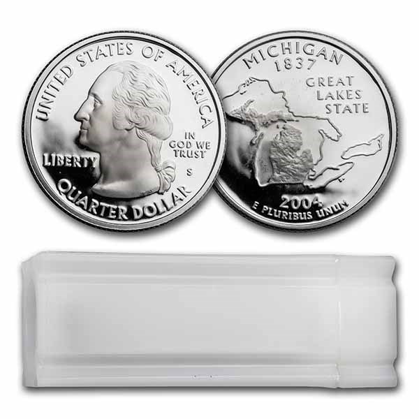 2004-S Michigan Statehood Quarter 40-Coin Roll Proof (Silver)