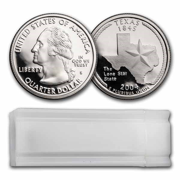 2004-S Texas Statehood Quarter 40-Coin Roll Proof (Silver)