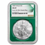 2005 American Silver Eagle MS-69 NGC (Green Holder)