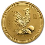 2005 Australia 1 oz Gold Lunar Rooster BU (Series I)