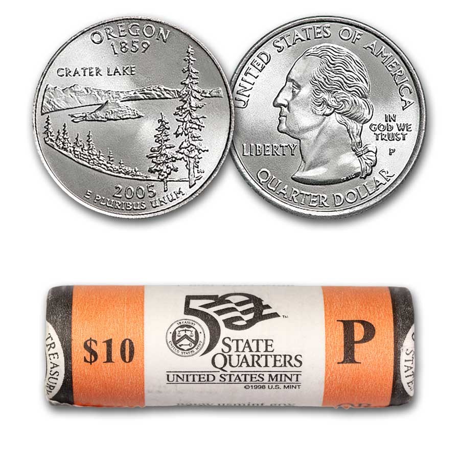 2005-P Oregon Statehood Quarter 40-Coin Mint Wrapped Roll BU