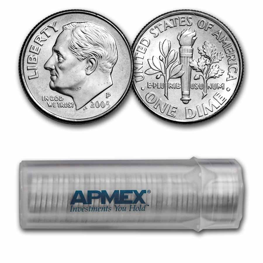 2005-P Roosevelt Dime 50-Coin Roll BU