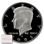 2005-S Kennedy Half Dollar 20-Coin Roll Proof