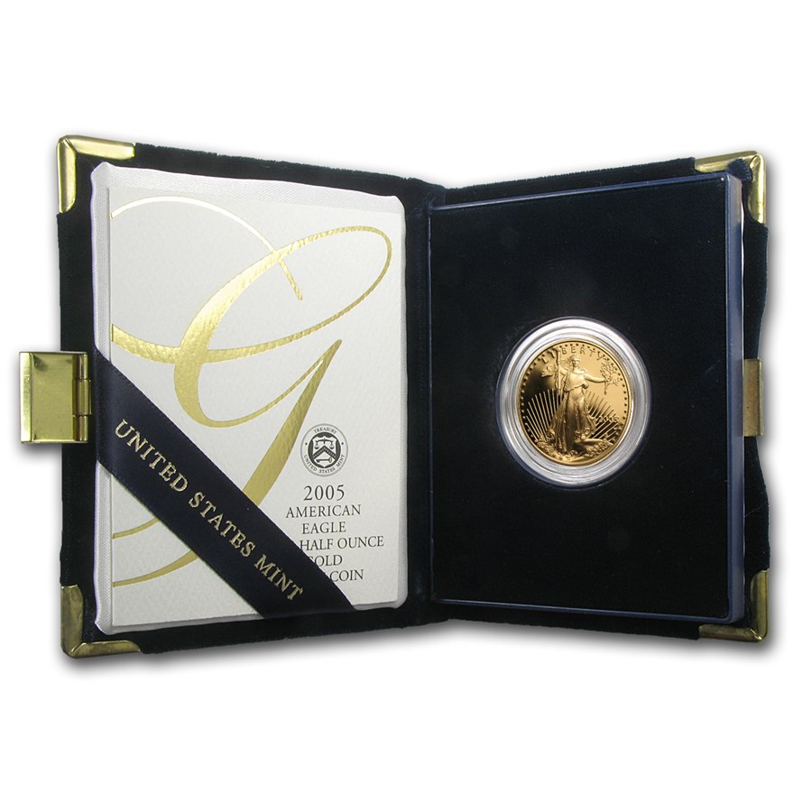 2005-W 1/2 oz Proof American Gold Eagle (w/Box & COA)
