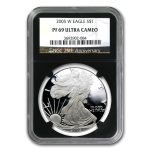 2005-W Proof American Silver Eagle PF-69 NGC (Retro Black Insert)
