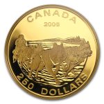 2006 Canada Proof Gold $250 Dog Sled Team