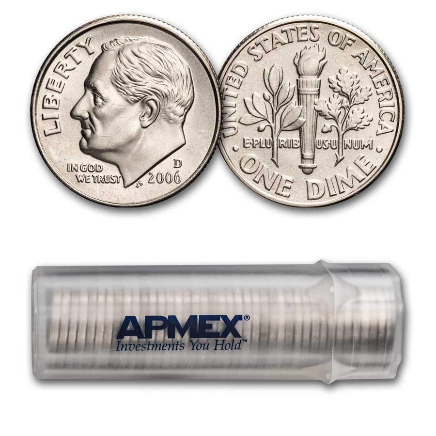 2006-D Roosevelt Dime 50-Coin Roll BU