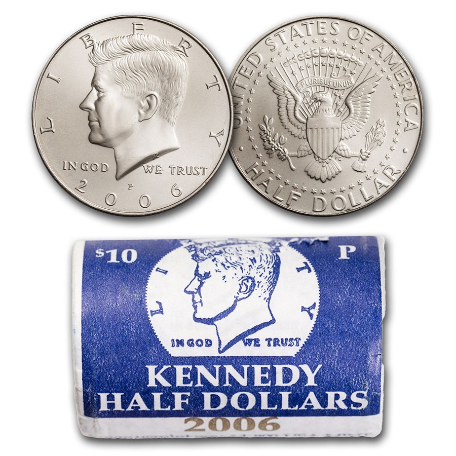 2006-P Kennedy Half Dollar 20-Coin Mint Roll BU (Mint Wrapped)