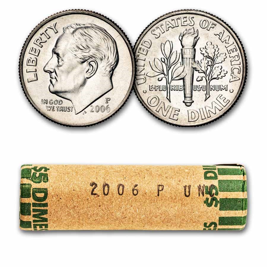 2006-P Roosevelt Dime 50-Coin Roll BU