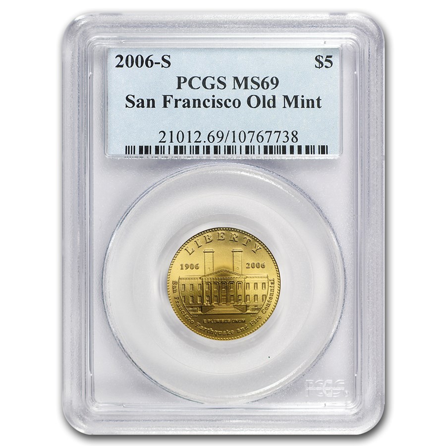 2006-S Gold $5 Commem San Francisco Old Mint MS-69 PCGS
