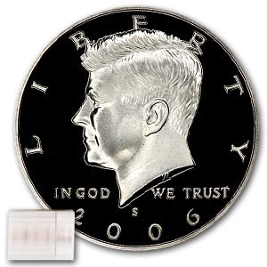 2006-S Kennedy Half Dollar 20-Coin Roll Proof