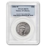 2006-W 1/2 oz Burnished American Platinum Eagle MS/SP-70 PCGS