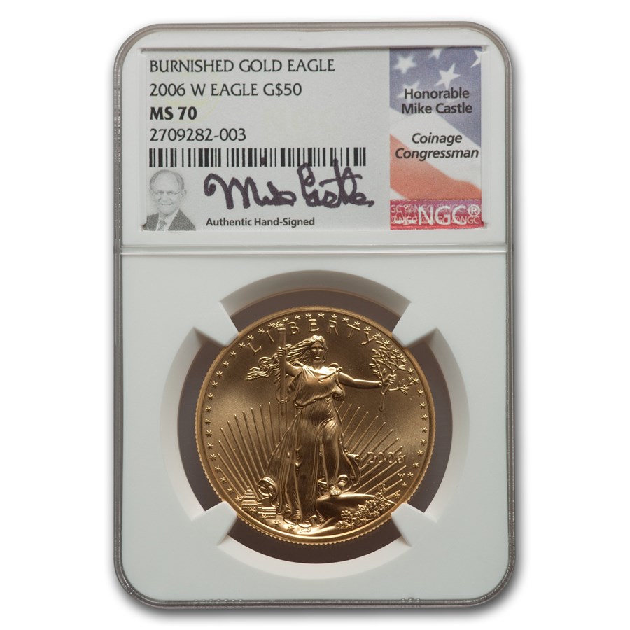 2006-W 1 oz Burnished Gold Eagle MS-70 NGC (Castle)