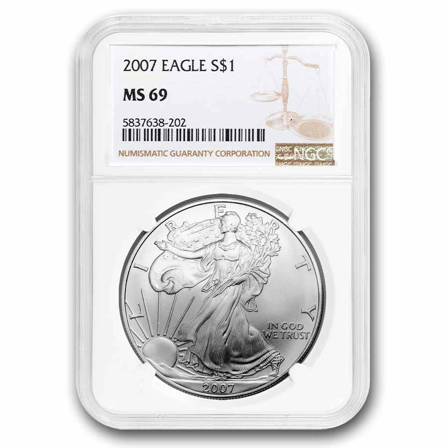 2007 American Silver Eagle MS-69 NGC