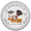 2007 Australia 5 oz Silver Year of the Pig BU (Colorized)