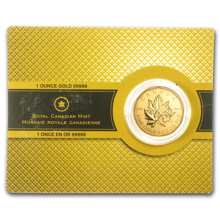 2007 Canada 1 oz Gold Maple Leaf .99999 BU (w/Damaged Assay Card)