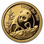 2007 China 1/25 oz Gold Panda Proof (25th Anniv, 1990)
