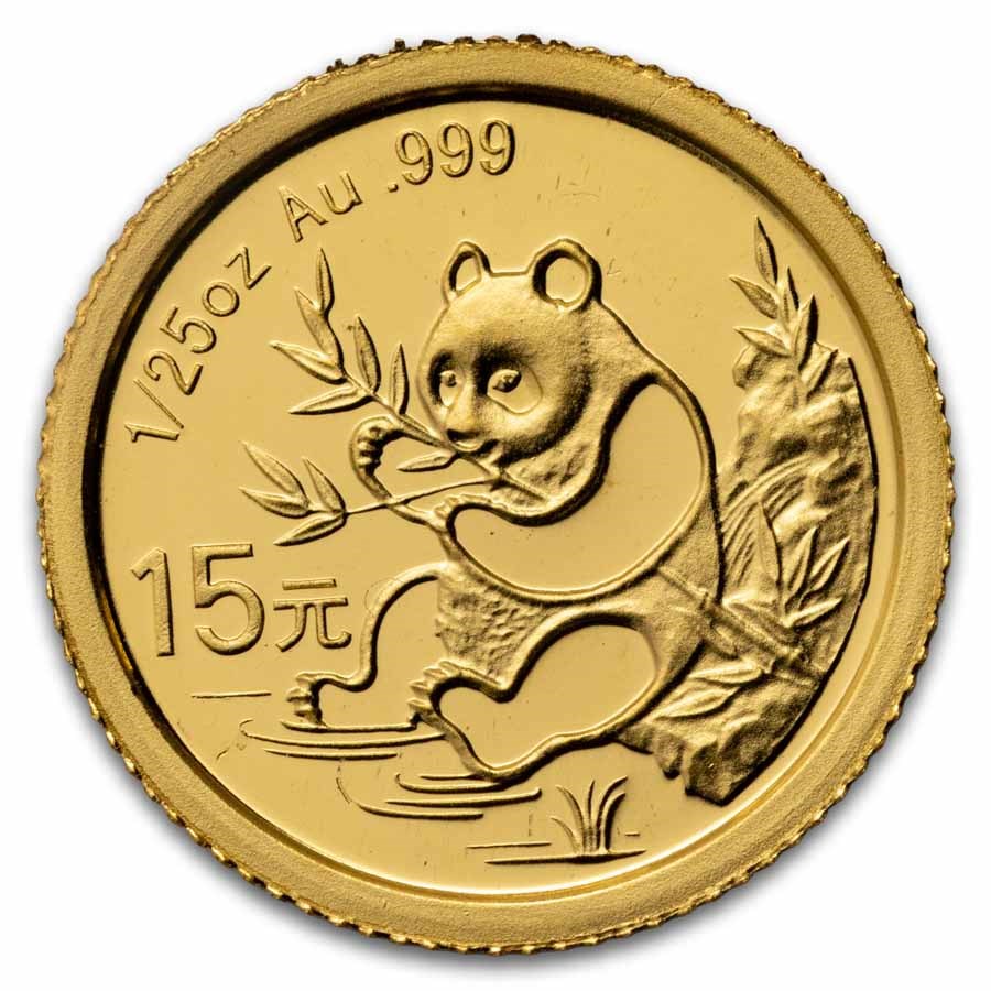 2007 China 1/25 oz Gold Panda Proof (25th Anniv, 1991)