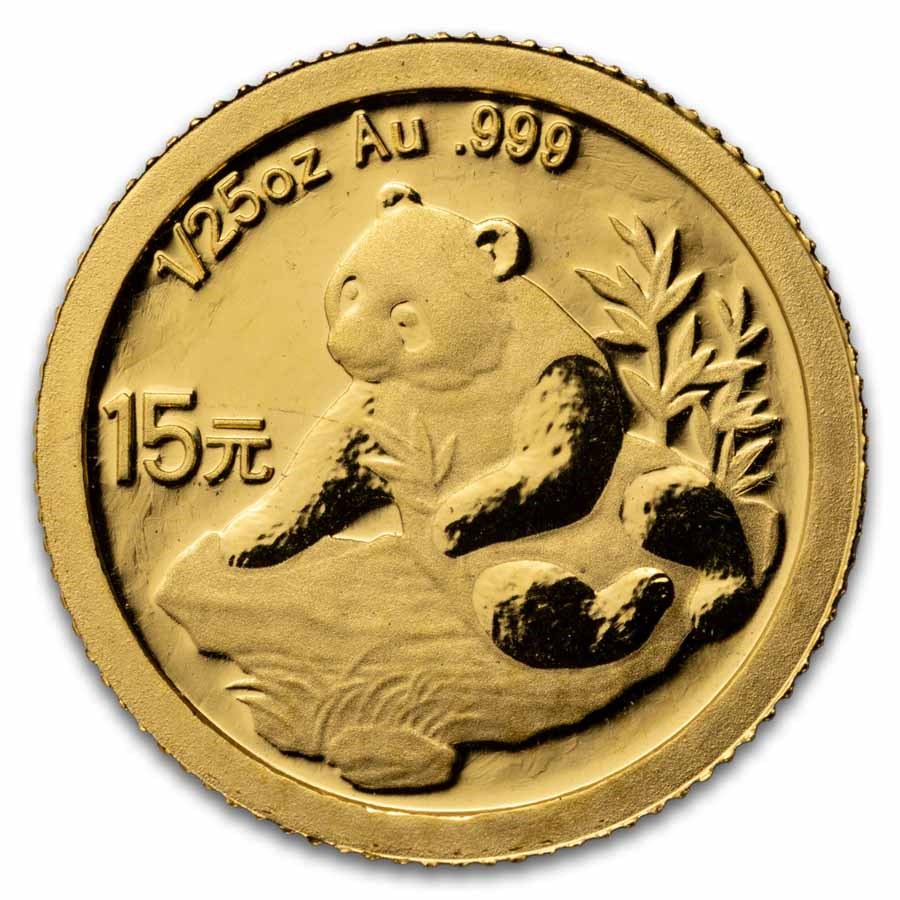 2007 China 1/25 oz Gold Panda Proof (25th Anniv, 1998)