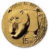 2007 China 1/25 oz Gold Panda Proof (25th Anniv, 2001)