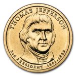 2007-D Thomas Jefferson Presidential Dollar BU