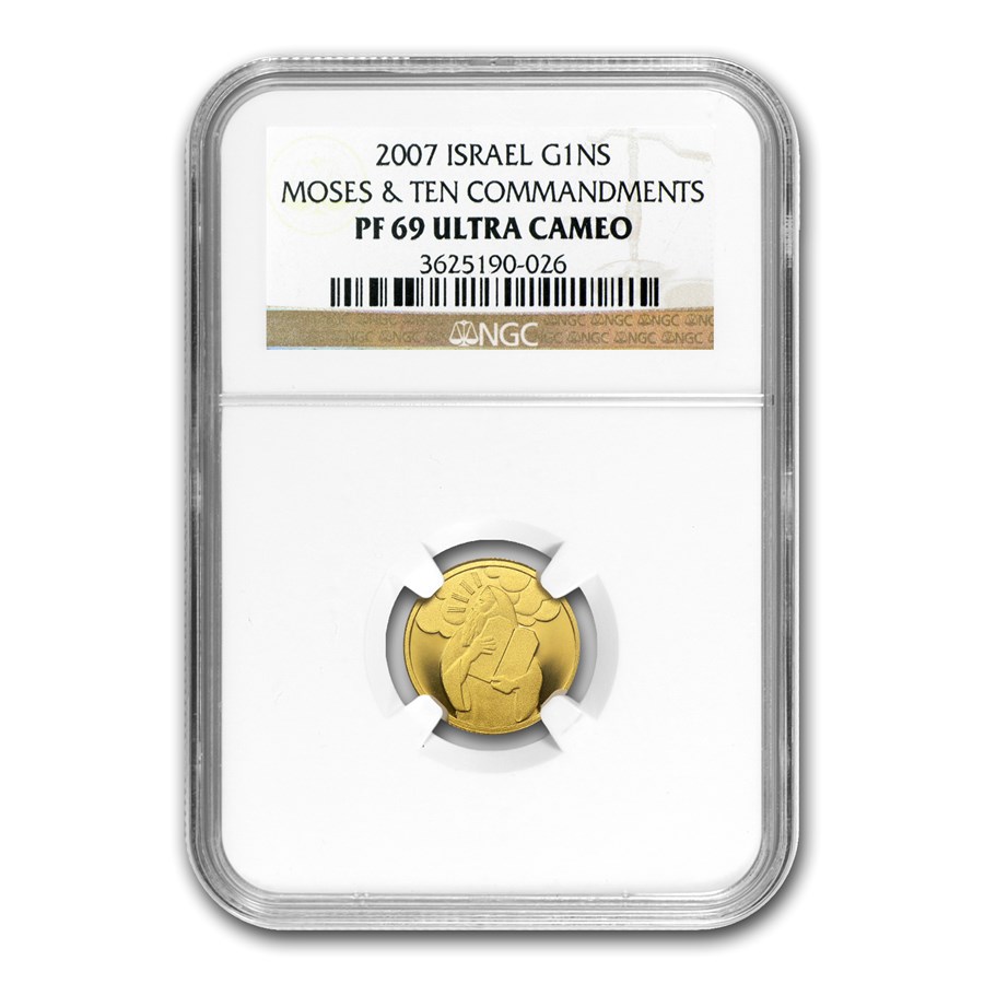 2007 Israel 1/25 oz Proof Gold Moses PF-69 NGC