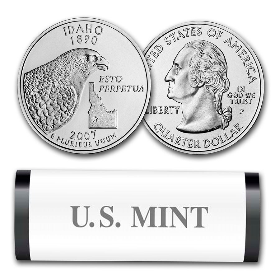 2007-P Idaho Statehood Quarter 40-Coin Roll (Mint Wrapped)