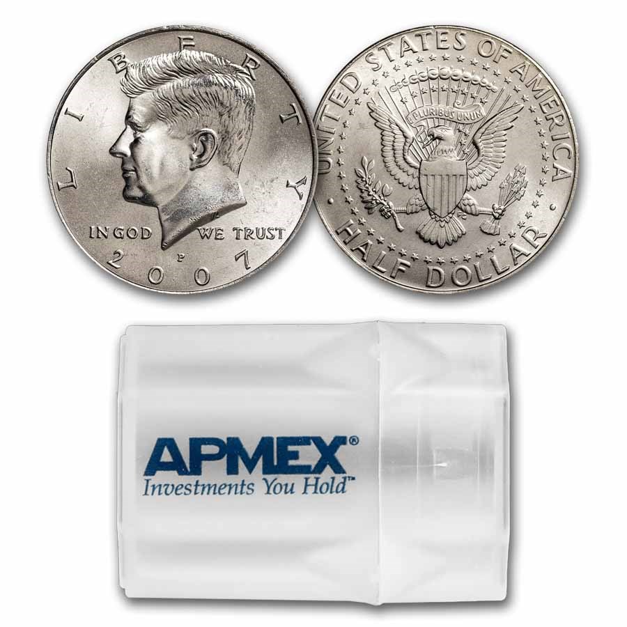 2007-P Kennedy Half Dollar 20-Coin Roll BU