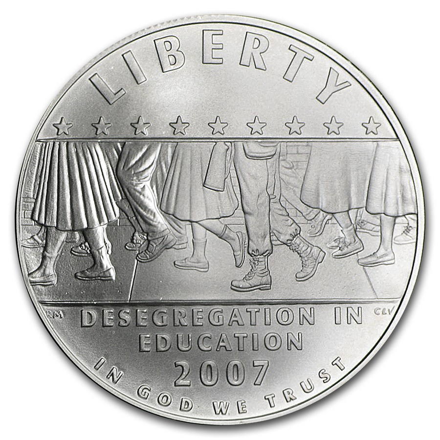 2007-P School Desegregation $1 Silver Commem BU (w/Box & COA)