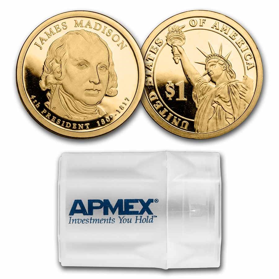 2007-S James Madison 20-Coin Presidential Dollar Roll PR