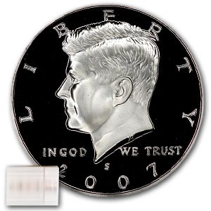 2007-S Kennedy Half Dollar 20-Coin Roll Proof
