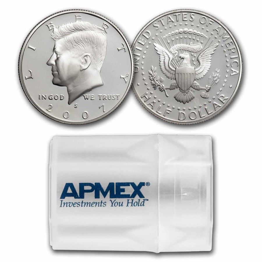 2007-S Silver Kennedy Half Dollar 20-Coin Roll Proof