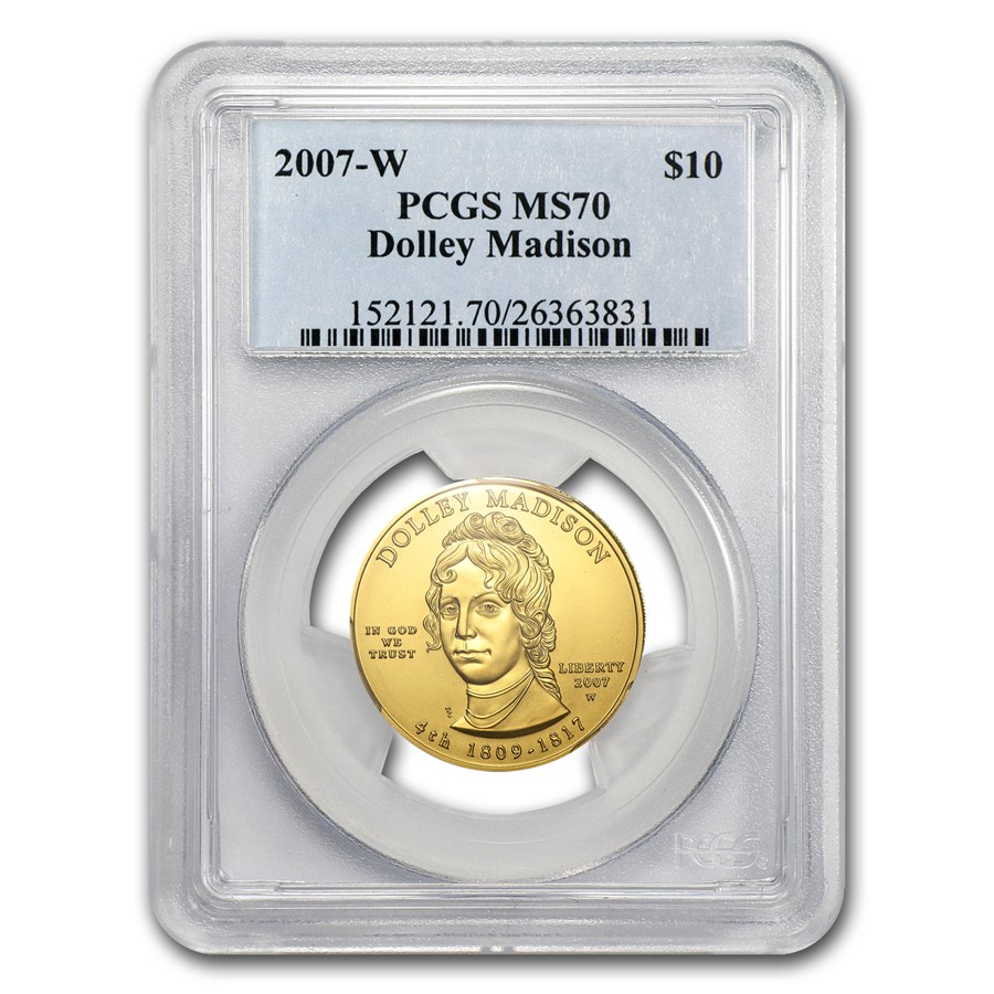 2007-W 1/2 oz Gold Dolley Madison MS-70 PCGS