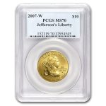 2007-W 1/2 oz Gold Jefferson's Liberty MS-70 PCGS