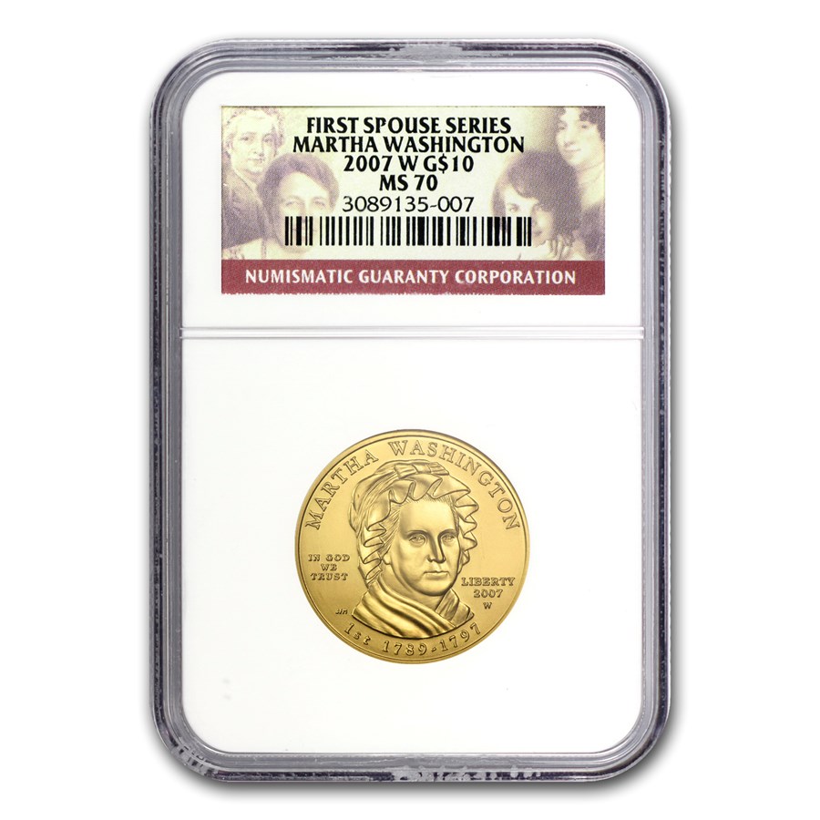 2007-W 1/2 oz Gold Martha Washington MS-70 NGC