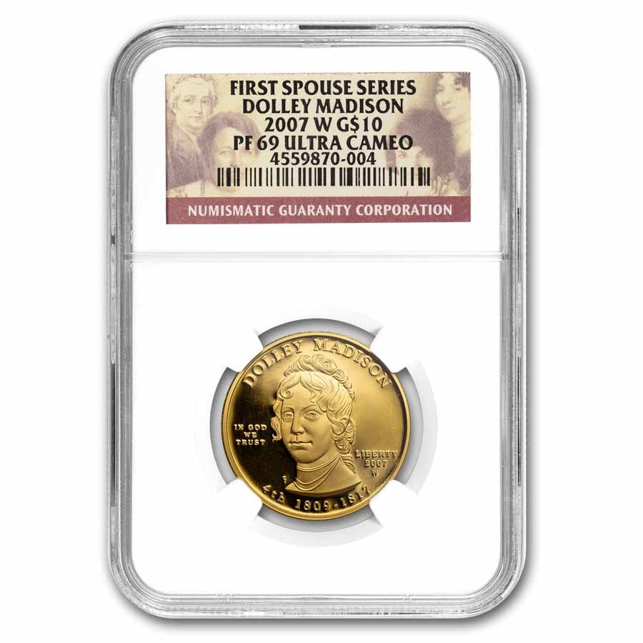 2007-W 1/2 oz Proof Gold Dolley Madison PF-69 NGC