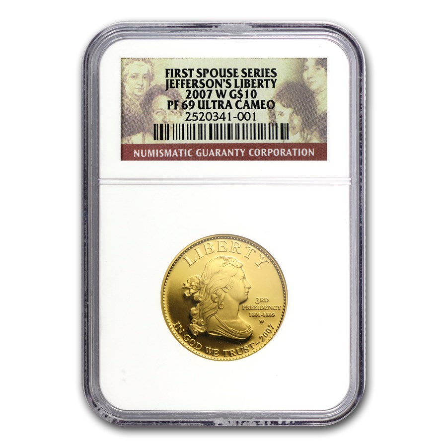 2007-W 1/2 oz Proof Gold Jefferson's Liberty PF-69 NGC