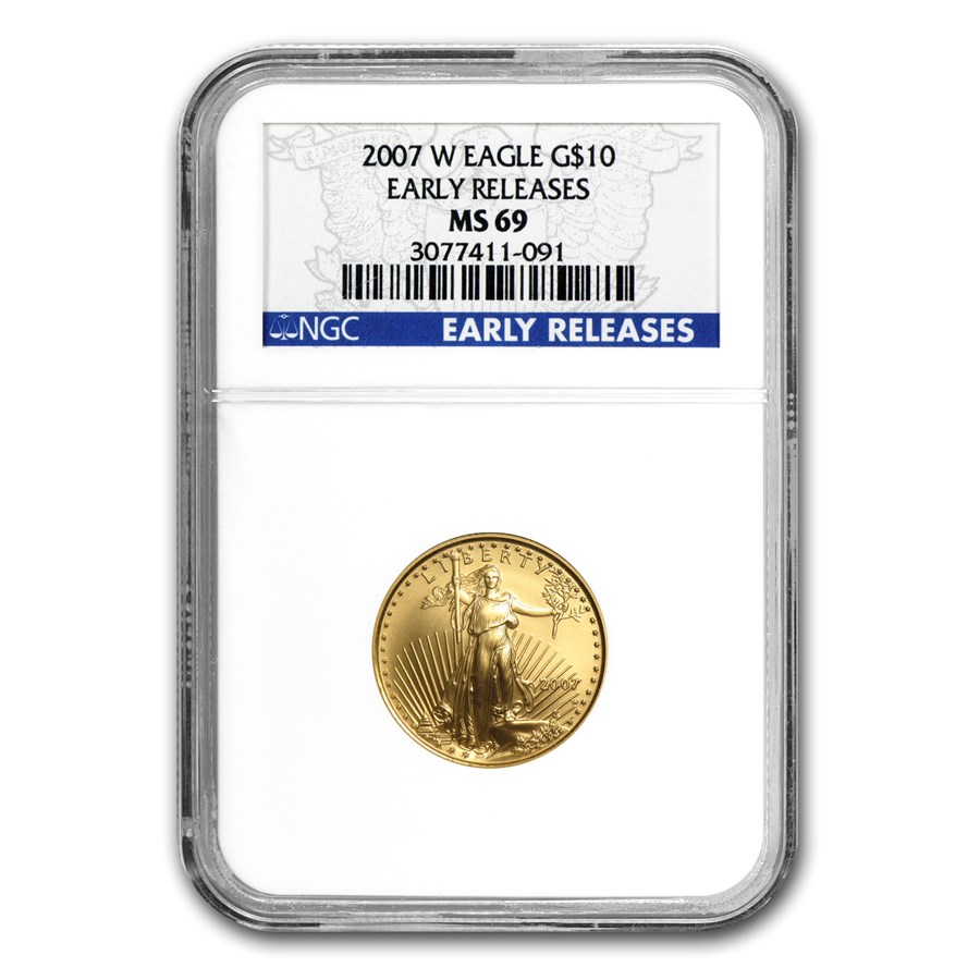 2007-W 1/4 oz Burnished American Gold Eagle MS-69 NGC (ER)