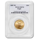 2007-W 1/4 oz Burnished American Gold Eagle MS/SP-70 PCGS