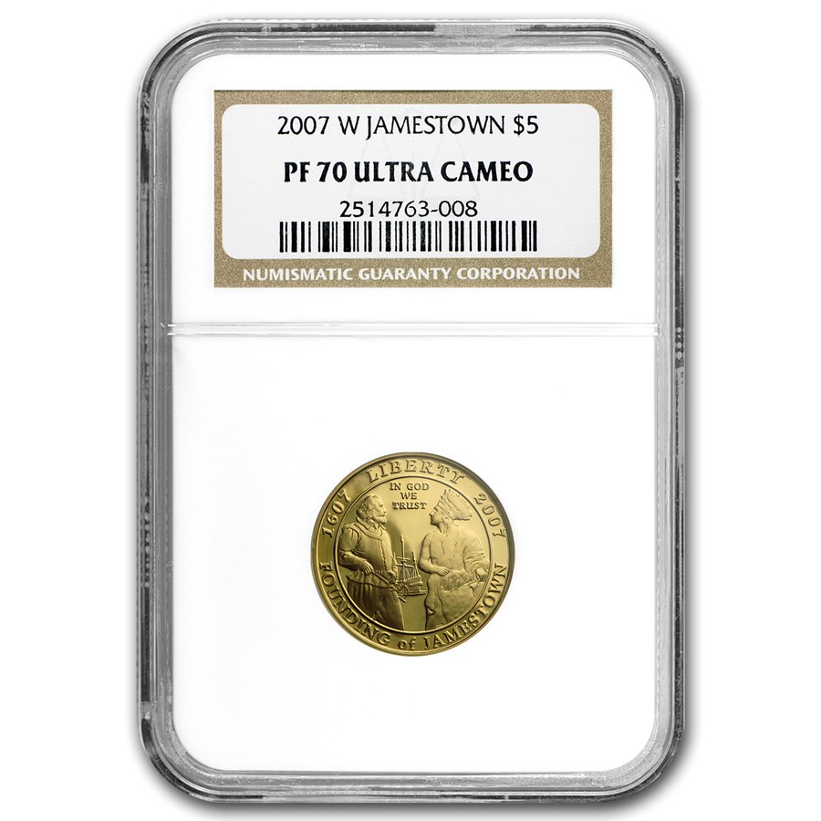 2007-W Gold $5 Commem Jamestown PF-70 NGC