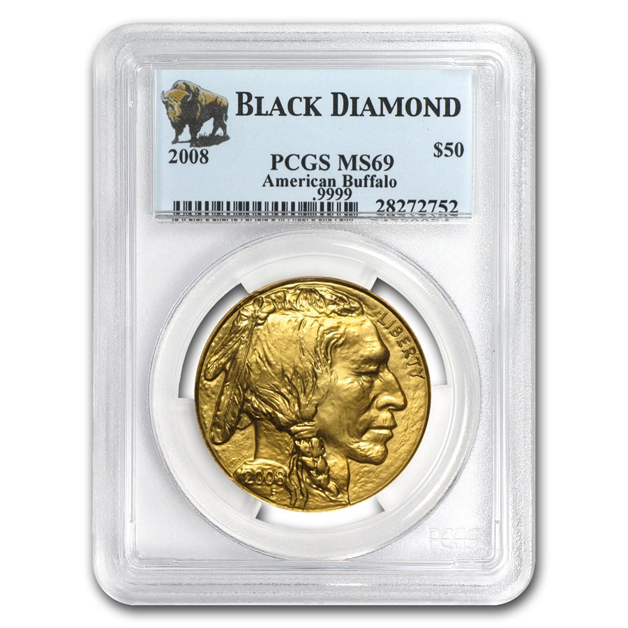 2008 1 oz Gold Buffalo MS-69 PCGS (Black Diamond)