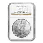 2008 American Silver Eagle MS-70 NGC