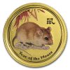 2008 Australia 1/10 oz Gold Lunar Mouse BU (SII, Colorized)