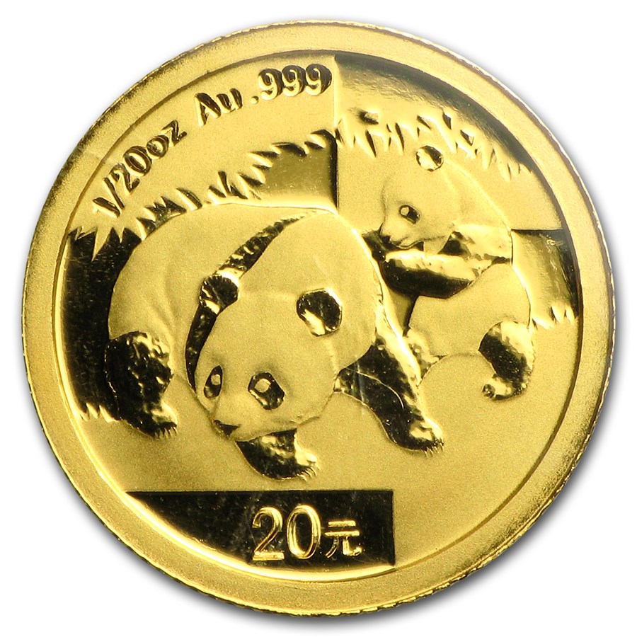 2008 China 1/20 oz Gold Panda BU (Sealed)