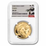 2008 China 1 oz Gold Panda MS-69 NGC