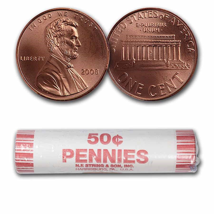 2008 Lincoln Cent 50-Coin Roll BU