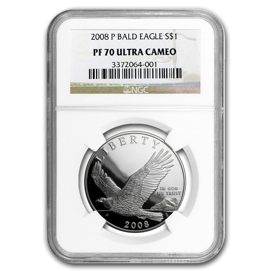 2008-P Bald Eagle $1 Silver Commem PF-70 NGC